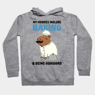 My hobbies include Baking and being awkward Capybara Chef Hoodie